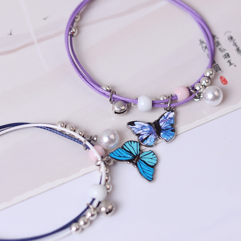 Biru Gelang,Karet Kupu Couple,Persahabatan Gelang,Fashion Aksesoris Wanita