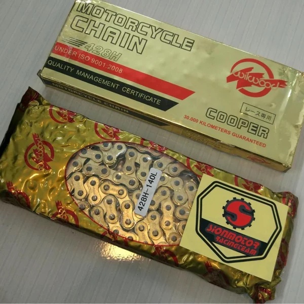 Rantai Motor Emas Gold Chain Wilwood 428H-140L 428 H 140 L TEBAL R15 Klx150 Vixion New Vixion Old Xa
