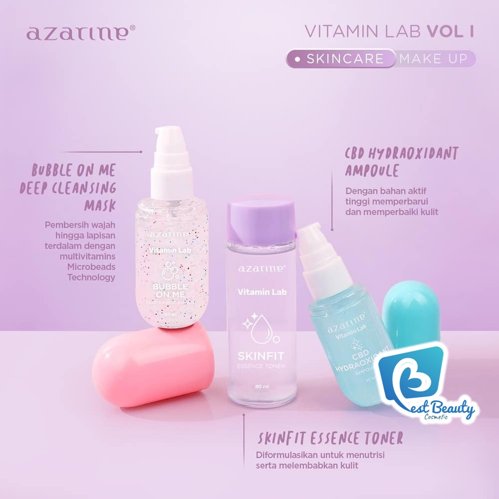 ★ BB ★  AZARINE Vitamin Lab Bubble On Me Deep Mask Cleanser | Essence Toner | Hydraoxidant Ampoule | Primer