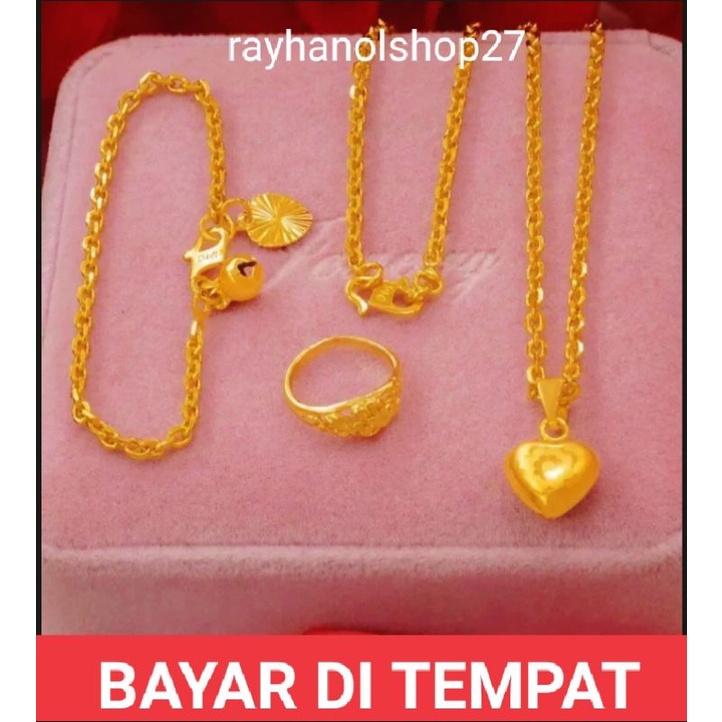 promo,,,set perhiasan wanita lapis emas 22 K Terlaris