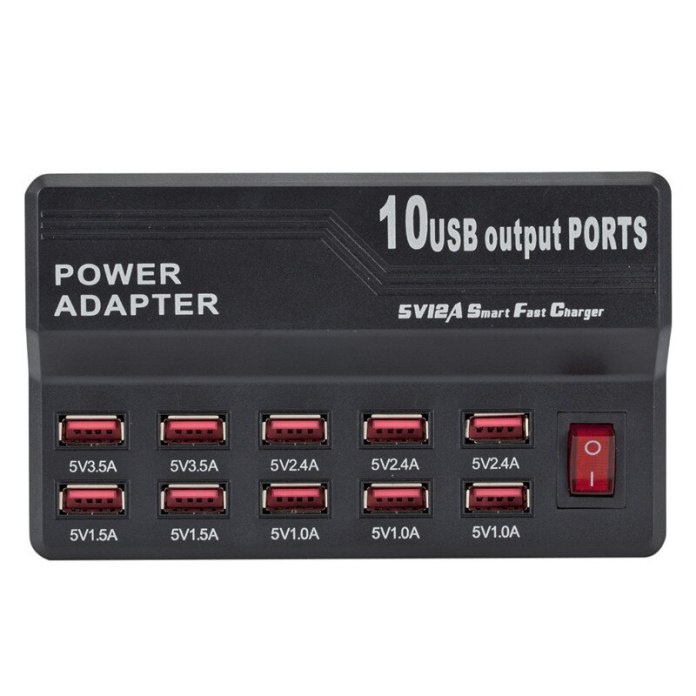 Charger USB 6.8A, 4 Port / 34W Kualitas Terbagus