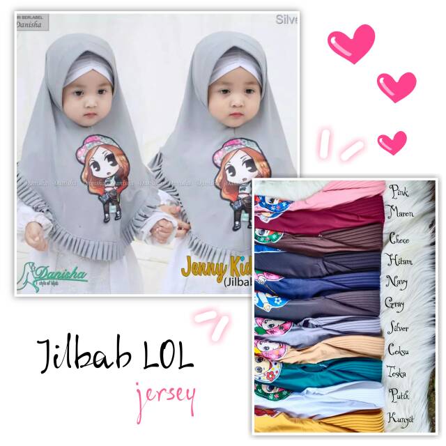 HIJAB ANAK LOL MATT JERSEY/HIJAB ANAK LOL LED BISA NYALA DIBAGIAN MATA UMUR 3-6 TAHUN