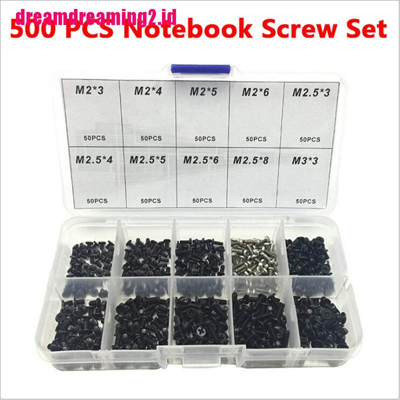 （✔✔❤500pcs set Sekrup universal m2 m2.3 m3 Untuk laptop / Komputer