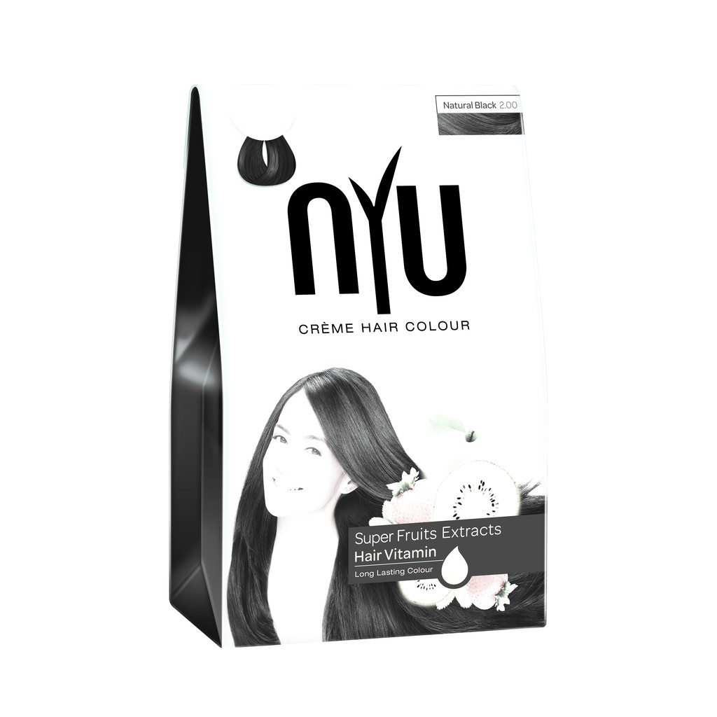 Nyu Creme Hair Color Natural Black 30 Ml Shopee Indonesia