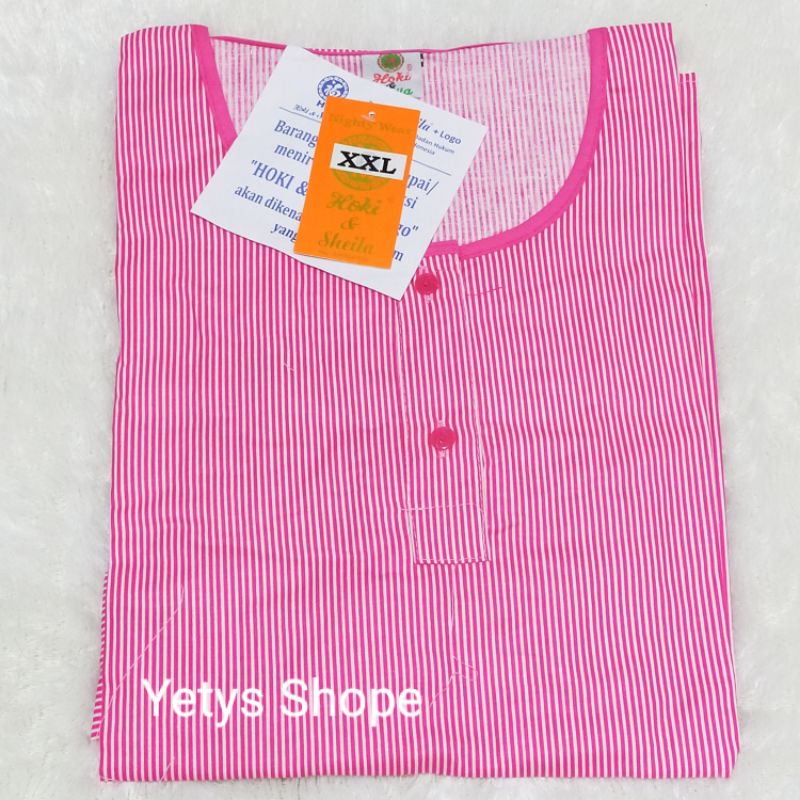 Hoki&Sheila Jumbo LD120 C3/4 Baju Tidur Piyama Fit XXL [Part 1]-Salur HS Pink