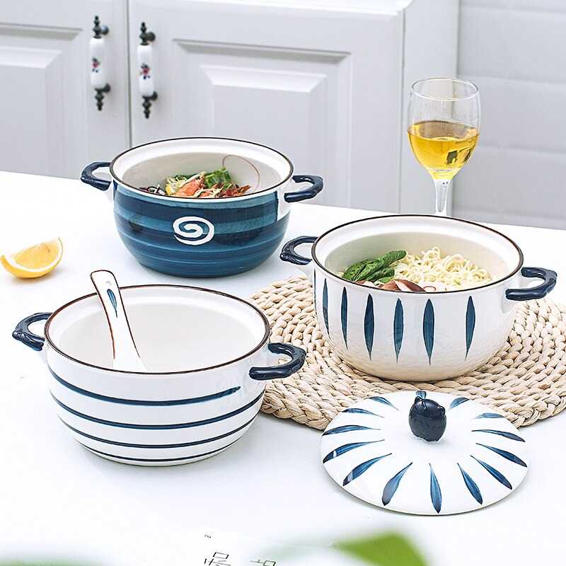 FANCITY Mangkok Keramik Bowl Japanese Style Model Stripe - TY-745