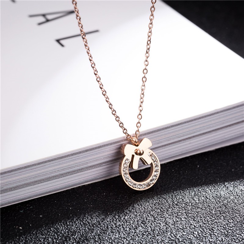 Kalung fashion aksesoris titanium mini korea hadiah wanita cewek 316L anti karat KK051