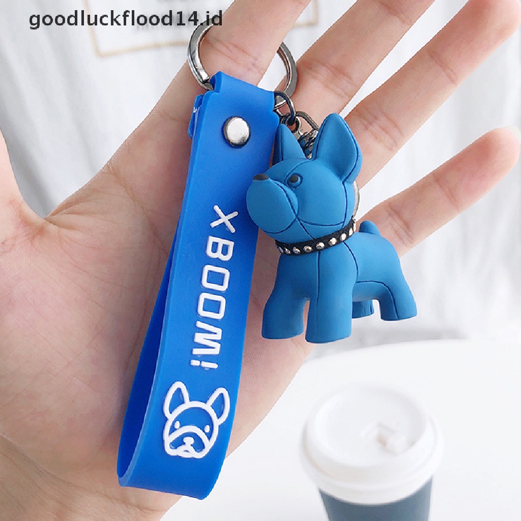 [OOID] Fashion French Punk Bulldog Keychain Leather Dog Keychains For Women/Men's Bag ID