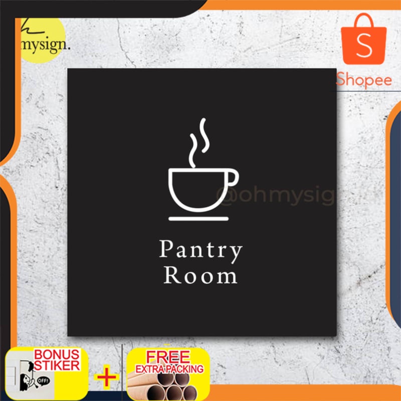 

Grosir Sign Pantry Room sign Akrilik | Acrylic Sign Modern - Hitam 10x10 Elegan