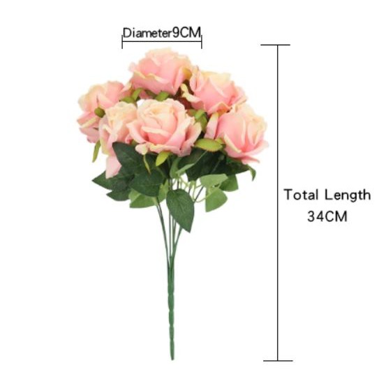 Bunga Simulasi - Buket Mawar 7 Kuntum / Rose Bouquet Wedding Decor P34