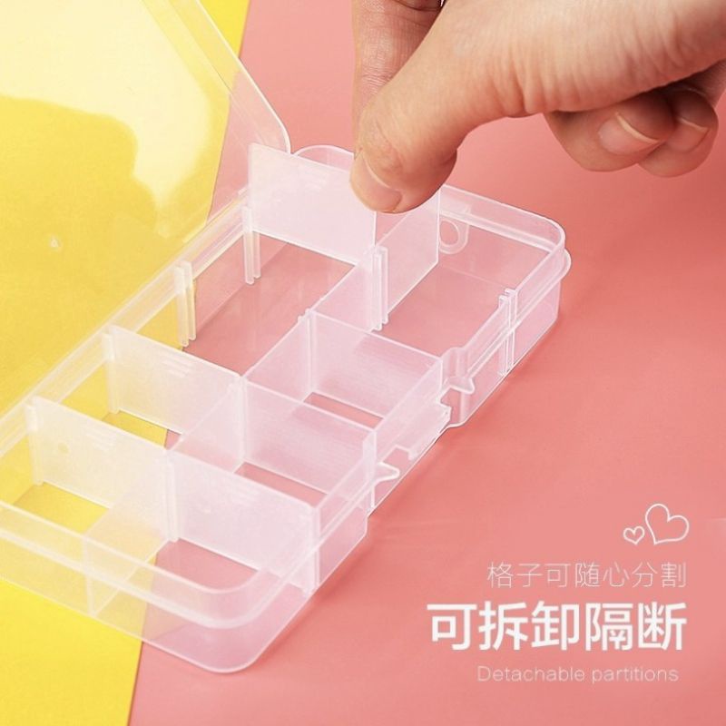 Kotak Obat 10 Sekat Plastik Tempat Kotak Penyimpanan Manik Mote Kancing Serbaguna