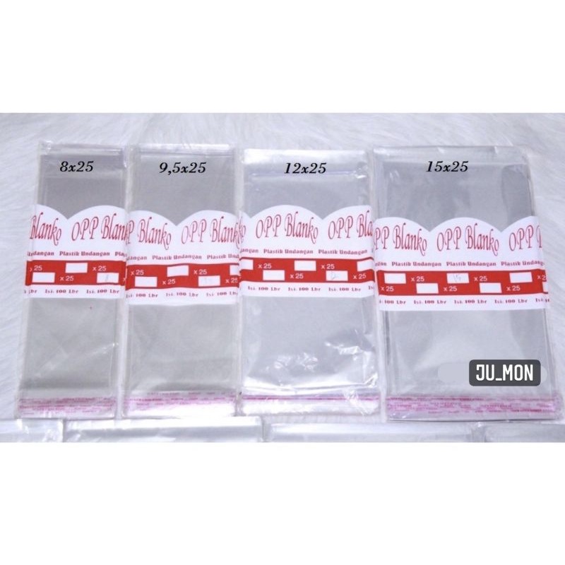 Plastik Undangan Opp 8x25/ 8.5x25/ 9x25/ 9.5x25/ 10x25/ 10.5x25/ 11x25/ 11.5x25
