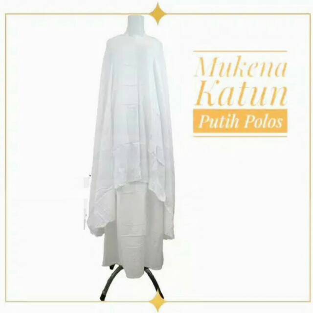 Mukena Putih Polos Katun Setelan Mukena Dewasa