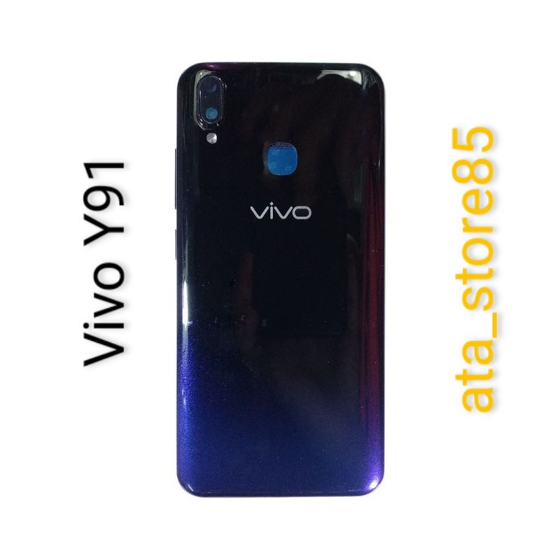 Backdoor Backcover Tutup belakang Back Casing Kesing VIVO Y91 Y95 - Nebula Purple, Sidik Jari Smal