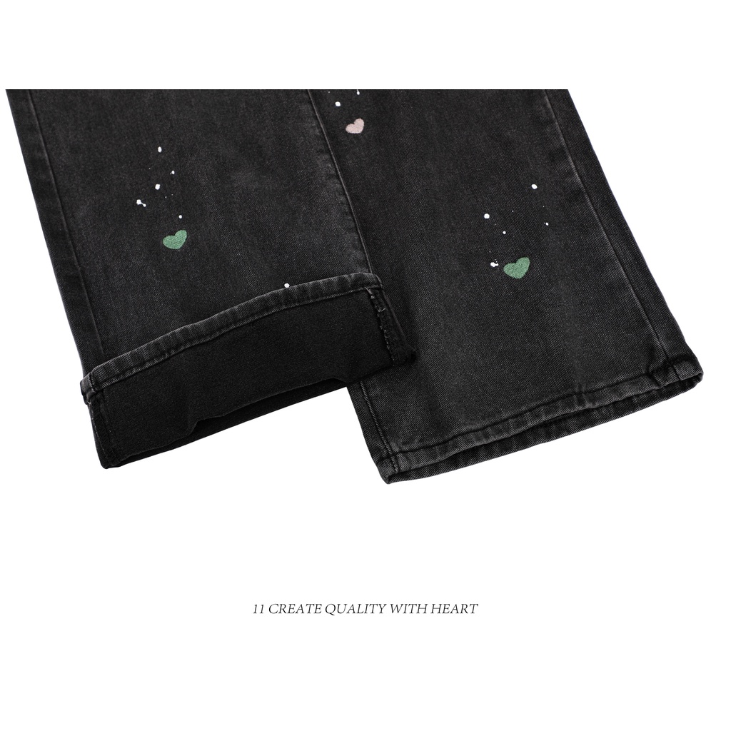 new love sulaman celana jeans panjang hitam longgar wanita