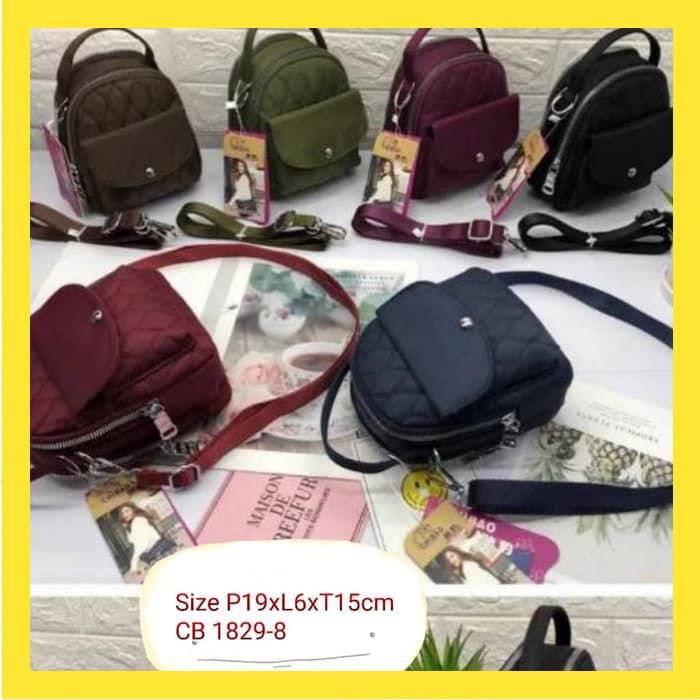 TAS CHIBAO BORDIR SELEMPANG CHIBAO 3 RUANG MINI WANITA POLOS CANTIK FS067