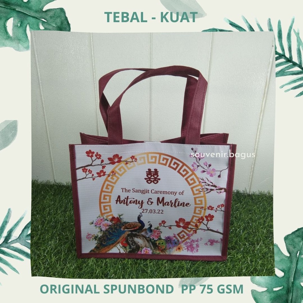 Tas Sangjit Goodie Bag Lamaran Engagement Sangjit Tea Pai Ceremony Chinese Souvenir Tas Shuangxi Wedding Lamaran Simple Cakep Tebal Kuat Pertunangan Merah Murah Rezeki Melimpah