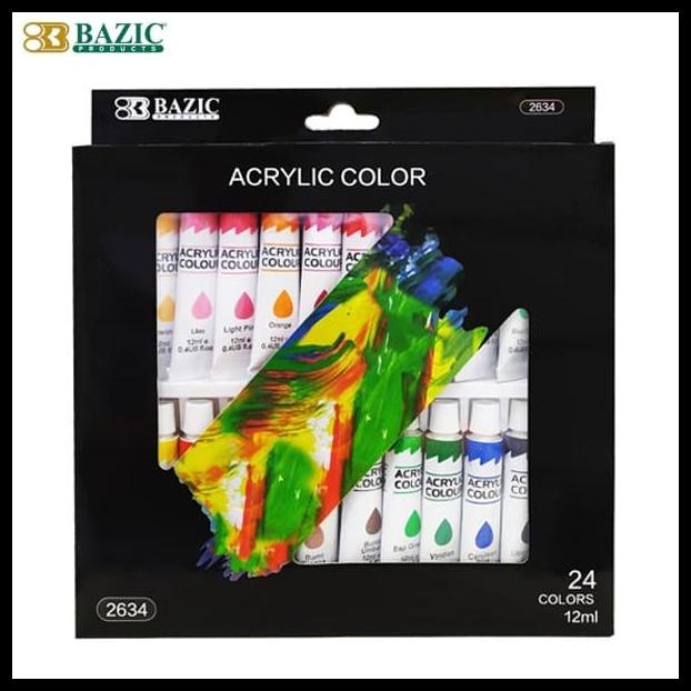 

Bazic Acrylic Paint Set 24 Colours 12Ml - Cat Akrilik