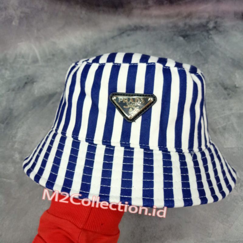 Topi Bucket Prada Salur Logo Topi Premium Quality