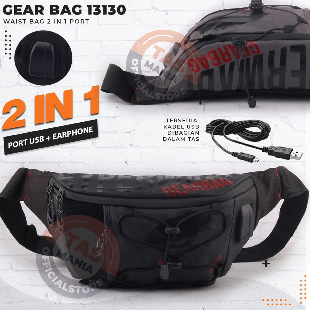 PTS - Tas Selempang Tas Selempang GEAR BAG 13130 HYPE 2 in 1 PORT -  Sports Bag - Slingbag Cowok