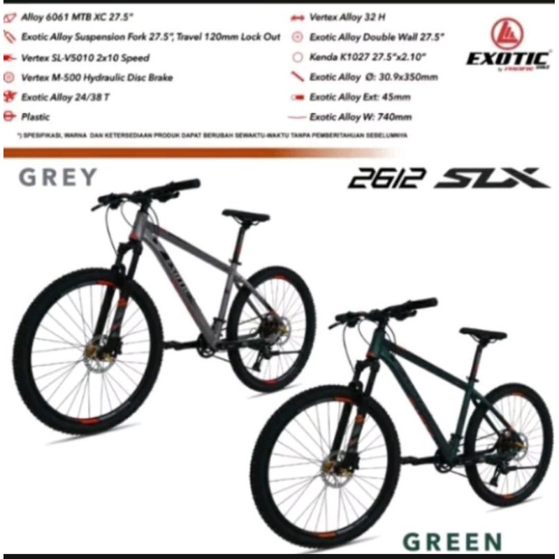 Sepeda 27.5 Exotic 2612 SLX Alloy