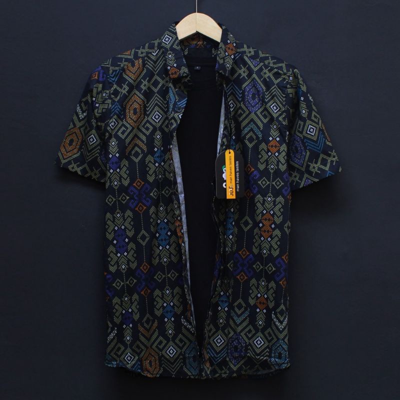 Batik Pria Lengan Pendek Slim Fit