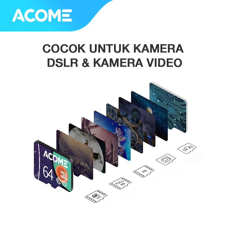 ACOME Micro SD Card 8GB/16GB/32GB/64GB High Speed Up To 90MB/S Class 10 Memory Card All device