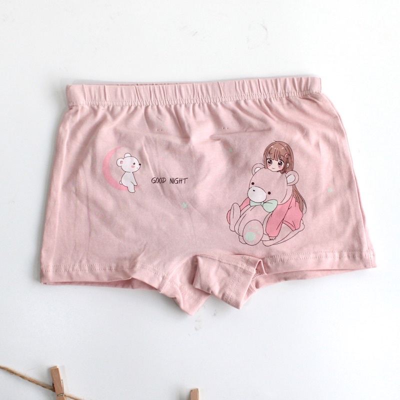 SET Celana Dalam Anak Perempuan Isi 4 pcs FREE Ziplock Pouch Boxer Anak Perempuan Bahan Katun Import Premium Celana Dalam Boxer Anak Murah dan Lucu