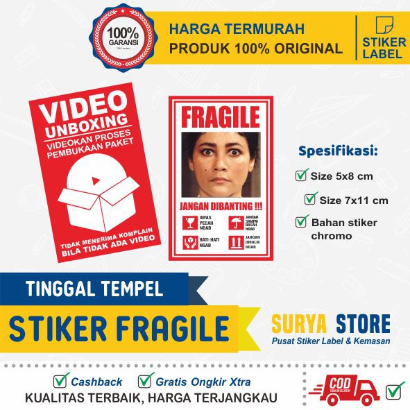 

Stiker Fragile Please Handle With Care Lucu Unik Murah Terlaris / Stiker Pecah Belah