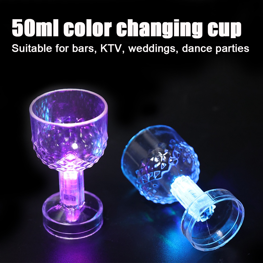 Gelas Wine / Bir 50ml Bentuk Nanas Dengan Lampu Led Warna-Warni Untuk Bar / Pesta