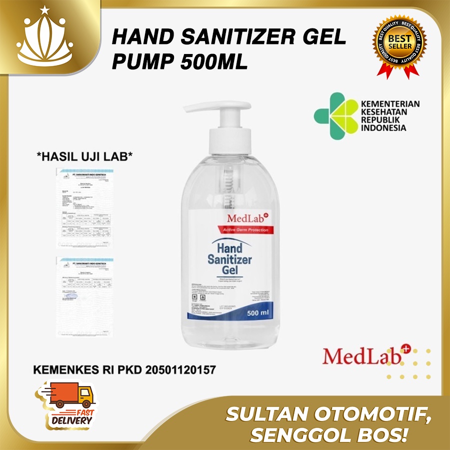 MEDLAB Hand Sanitizer Gel 500ml RESMI KEMENKES