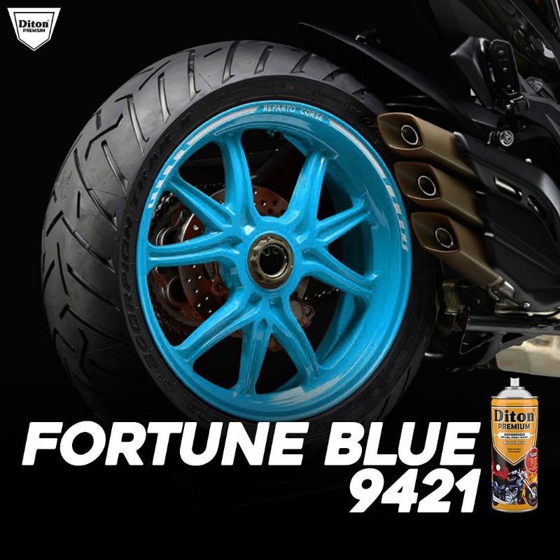 Pilok Biru Langit 9421 Paket Fortune Blue Diton Premium Cat Semprot Sepeda Motor Mobil Velg Rangka T