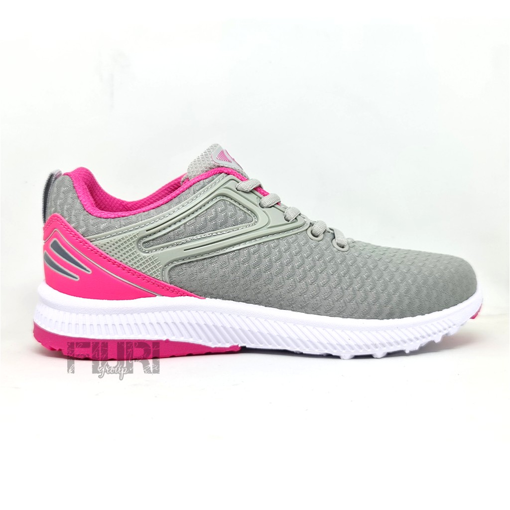 FIURI - Pro ATT Original - VIL 70 Abu - Abu Pink 37-40 - Sepatu Kets Wanita - Sepatu Sneakers Wanita - Sepatu Olahraga Sport Wanita - Sepatu Casual - Sepatu Jogging Lari Fitness Gym Senam Wanita - Sepatu Cewek - Sepatu Sekolah Bertali SD SMP SMA