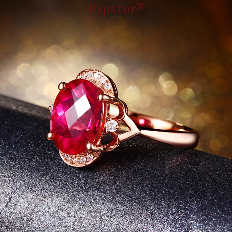 Hot Sale Classic Fashion European and American Entry Lux Red Crystal Adjustable Size Ring