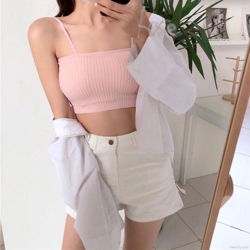 BH Import Tanpa Kawat Bralette Kemben Rajut Crop Top