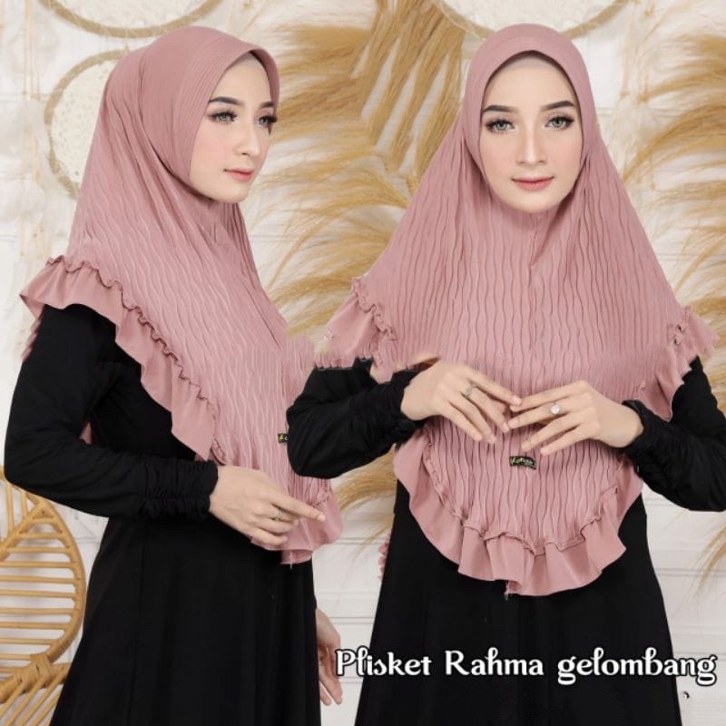 (AMD) HIJAB BERGO GEA RUFFLE REMPEL GELOMBANG CINTA PED ANTEM INSTAN DIAMOND