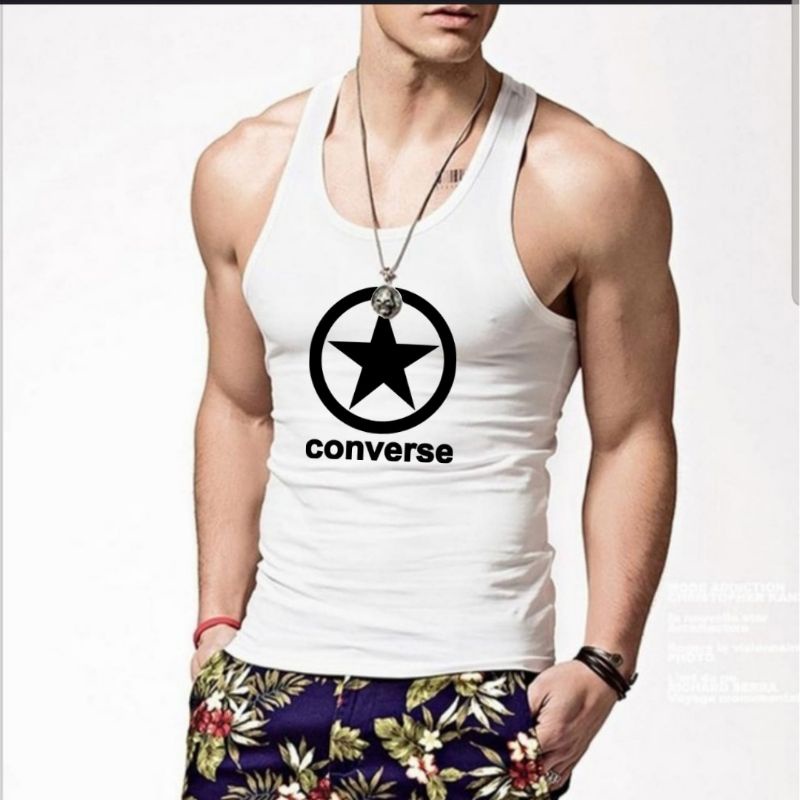 Singlet Pria Convers Singlet Gym Pria Dewasa Singlet Cowok Tanktop Pria Bahan Katun Combad 30S