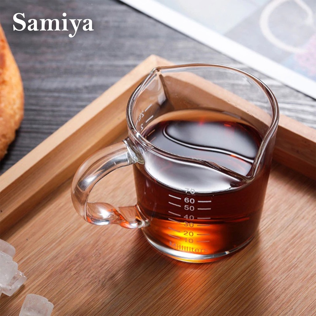 gelas takar ukur 70ml double mouthed cup / gelas gula kopi espresso sugar measuring glass mini cup