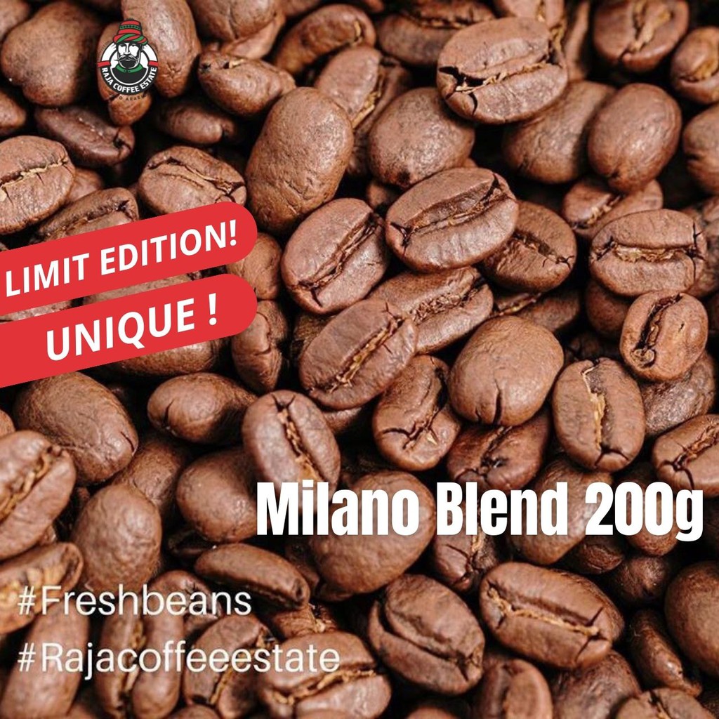 

RAJA COFFEE ESTATE MILANO BLEND 200G KOPI BIJI BUBUK ARABIKA ACEH GAYO JAMIN FRESH ROAST