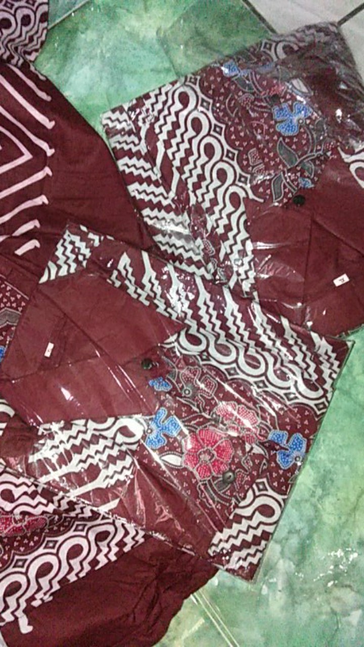 Couple Gamis Cardi Modang Kembang Batik Layer Kombinasi Muslim Maxi Sarimbit Seragam  Pesta Seragam.