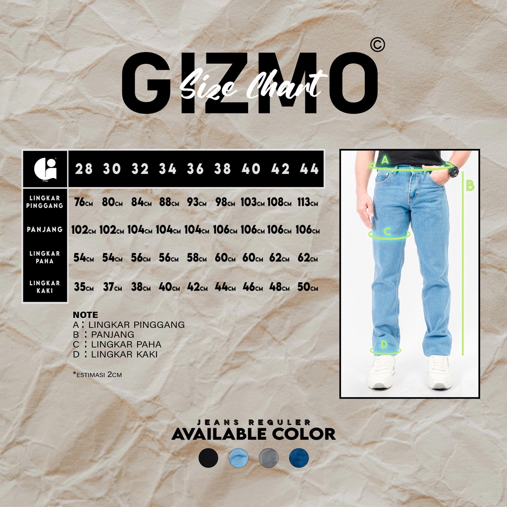 Gizmo Celana Jeans Reguler Bioblitz Basic Denim