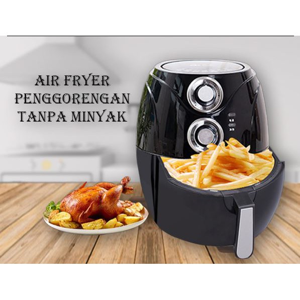 Air fryer alat menggoreng bebas minyak bonus buku resep / perlengkapan dapur / alat goreng
