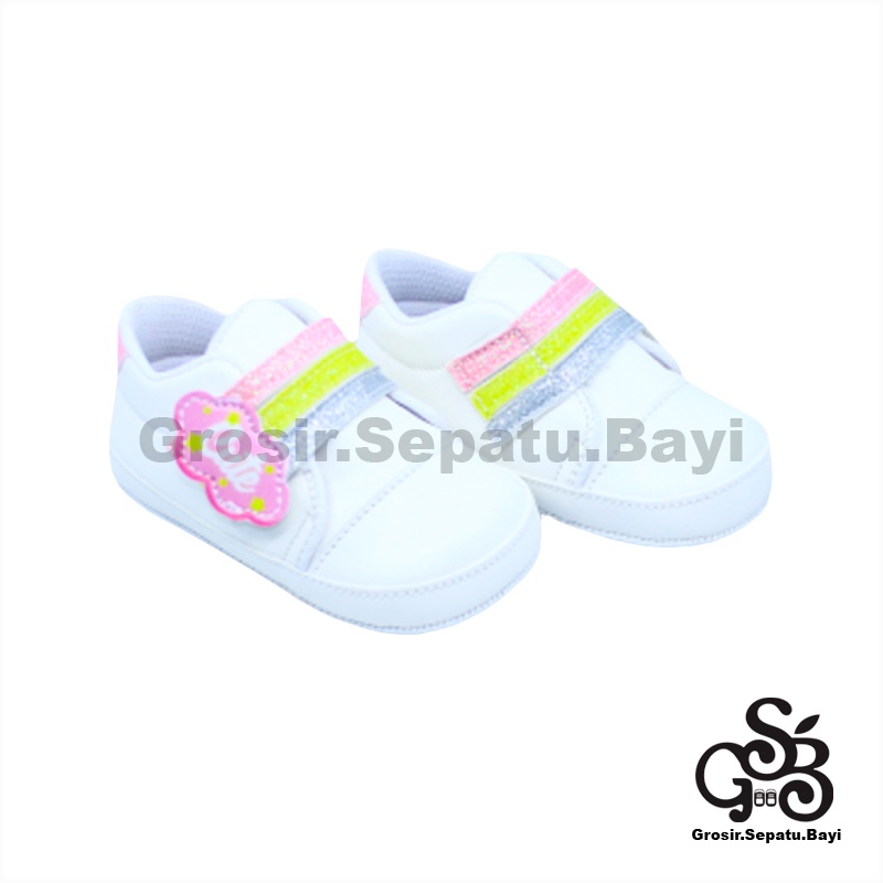 Prewalker - Sepatu Bayi - Baby Shoes | 2-14 bulan | Cute Rainbow Pink