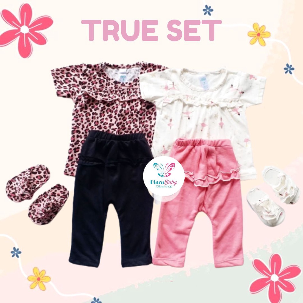Plazababyku MX TRUE SET SANDAL setelan bayi motif bunga yang lucu free headband + sandal