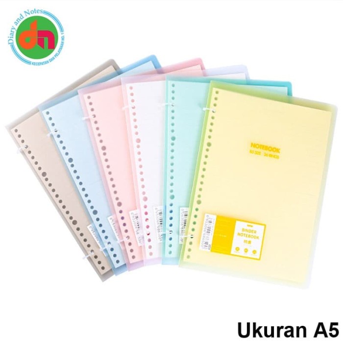 

Gaya Buku Catatan Binder Colorful Dual Tie Slim File Binder Notebook A5 Gilaa!!!