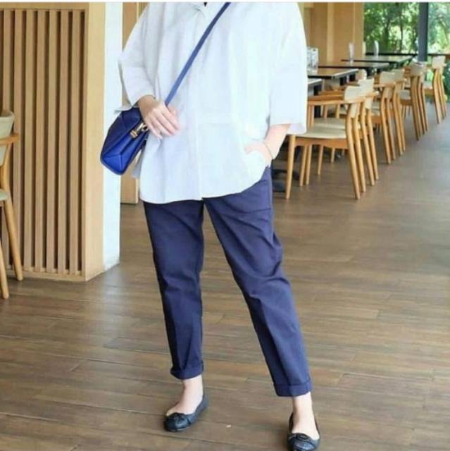 JUMBO BAGGY PANTS PREMIUM AMERICAN DRILL BIG SIZE 4L 5L 6L-3