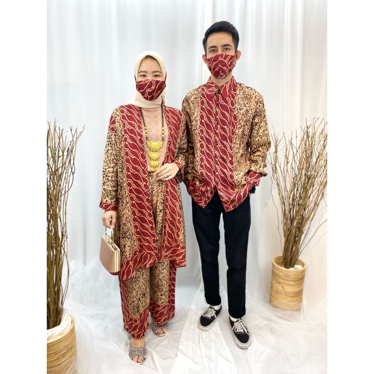 Batik Couple Modern | Setelan Batik Wanita | Couple Batik Modern | Set Batik Kondangan Modern Viscos