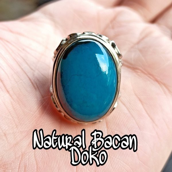 CINCIN BATU AKIK NATURAL BACAN DOKO BODYGLASS TEMBUS KINCLONG