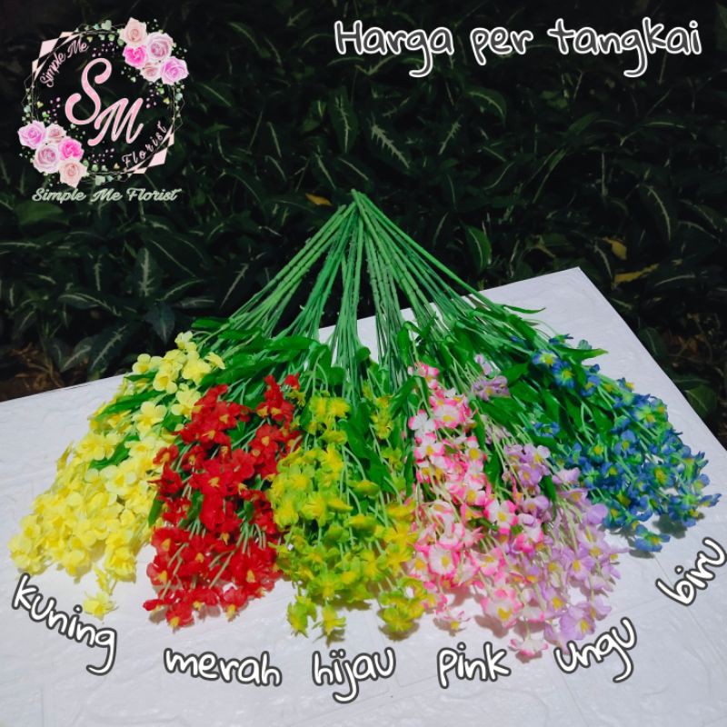 Bunga Plastik Forget Me Not Bunga Palsu Dekorasi Pernikahan Mahar