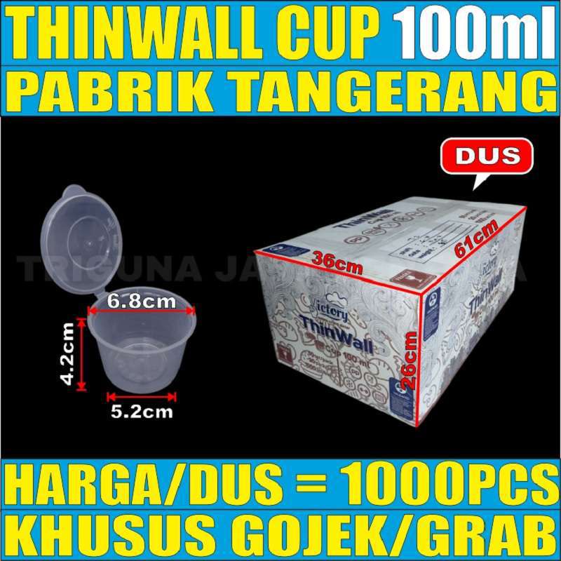 Cup Puding Mini 100ml 1000pcs Perdus Thinwall Slime Sambal Merpati 100 Ml Cup Plastik Murah